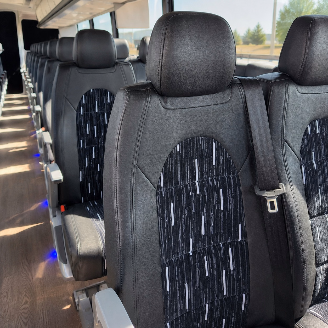 56 passenger charter bus interior